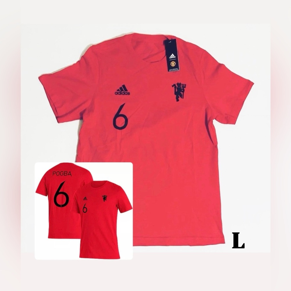 Paul Pogba Manchester United adidas Name & Number Amplifier Red T-Shirt Size L